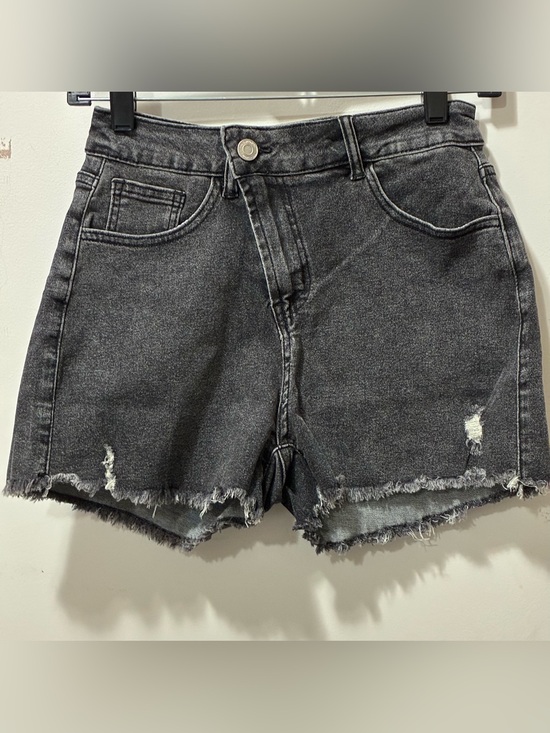 Pants - Washed Black Frayed Hem Denim Shorts New Without Tags